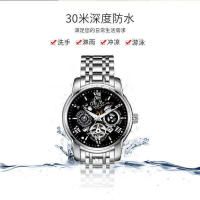Reloj con calendario de diamantes y esqueleto luminoso para hombre resistente al agua con movimiento - details 3