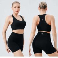 Conjunto de Yoga Sin Costuras para Mujer Ropa Deportiva de Color Sólido - details 19