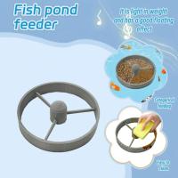 Anillo de alimentación de peces flotante redondo, alimentador de alimentos para acuario de plástico gris, alimentador de peces para estanque duradero, patio de jardín al aire libre, 3 uds. - details 5
