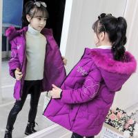 Chaqueta De Invierno Para Niñas Con Estampado De Letras Cálido Con Capucha Desmontable Protección Contra El Viento Ropa De Moda Para 4-12Años Talla Verdadera Material COTTON Y POLYESTER - details 5