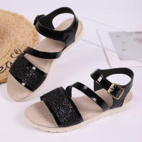 Sandalias de mujer de talla grande, nuevas de verano, con lentejuelas, de moda, de una sola tira, con suela gruesa, versátiles y cómodas. - details 11