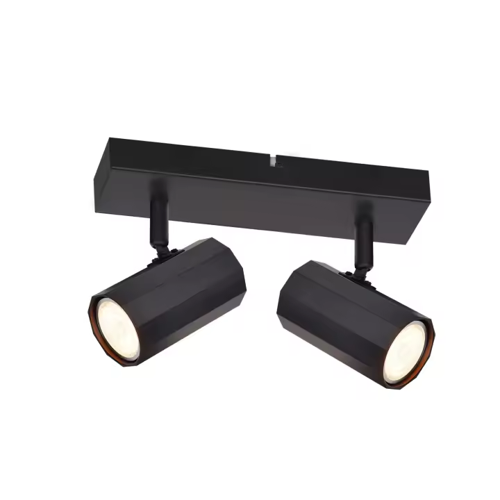 CBJKTX 2 Focos de techo negros vintage GU10 350 °   Lámpara de cocina retro giratoria Max 25W Metal para sala de estar dormitorio sin bombilla - 1