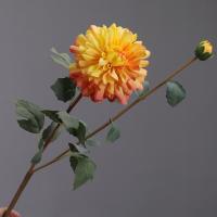 Rama de crisantemos artificiales de 80cm, 2 cabezas, simulación de tacto Real, flores de Dalia, arte Floral, flores falsas de seda hechas a mano - details 7
