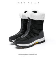 Botas de nieve impermeables con cremallera para mujer, botines cálidos de felpa, de algodón, de alta calidad, para exteriores, Invierno - details 26