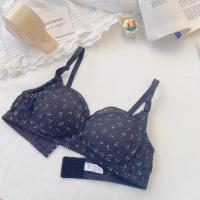 Cómodo sujetador en V profundo inalámbrico con flores dulces, ropa interior a prueba de golpes para mujer, lencería antiflacidez, sujetador de realce, regalos - details 17