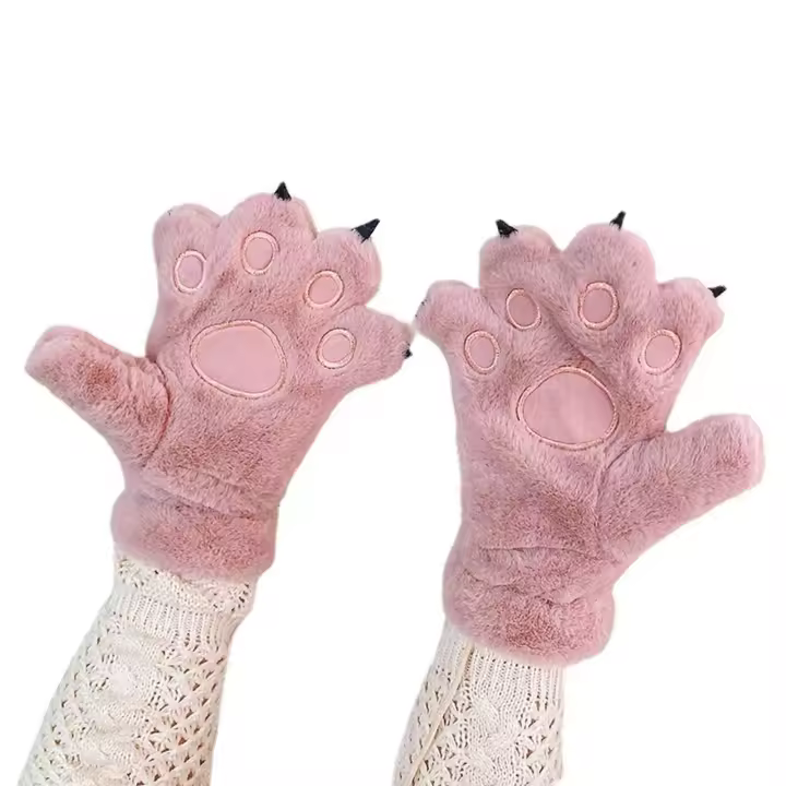 Guantes de Mano de Oso de Patas Calientes Mitones de Peluche para Actividades al Aire Libre y Viajes - 1