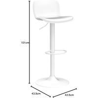Cojín de asiento con respaldo giratorio de altura ajustable, sillas de bar de metal con PU de cuero, bistro de - details 1