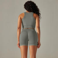 Camiseta Deportiva sin Costuras Conjunto de Gimnasio para Mujer Leggings de Yoga de Cintura Alta Traje de Fitness Type de Patrón Sólido Material Exterior y Lining de Poliéster Temporada Primavera/Verano - details 40