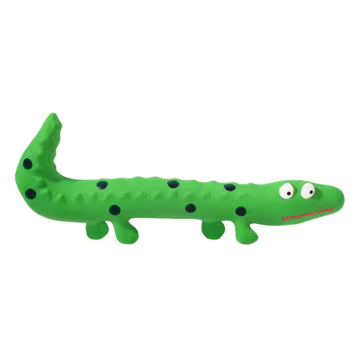 Juguete chirriante de látex para perros de dibujos animados, resistente a mordeduras, juguetes interactivos para masticar para cachorros, forma de lagarto, juguete de entrenamiento con sonido para perros, Limpieza de dientes - 1