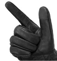 Guantes de cuero genuino para motocicleta, manoplas de piel de cabra para verano, operación táctil, protección de articulaciones - details 9