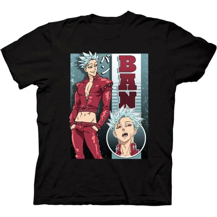 Camiseta de Anime para adulto de los siete pecados capitales, Ban posar con nombre - 1