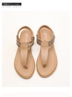 Sandalias de punta para mujer, nuevo estilo 2025, estilo étnico bohemio, combinación de colores simple, zapatos romanos de viaje retro - details 9