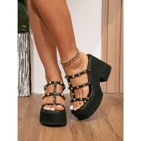 Mujeres Talón Inclinado Grueso Fondo 2025 Nuevo Tacón Alto Sauce Clavo Moda Femenina Sandalias Zapatillas - details 6
