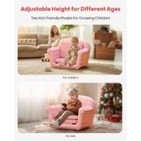 Sofá inflable para niños pequeños, extra grande de 38,6 x 27,6 x 28,4 pulgadas, sofá convertible 2 en 1 para niños pequeños, sofá portátil con felpa para niños y niñas, hogar y campamento (rosa) - details 3