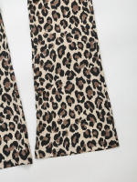 Conjunto de Moda Vintage para Mujer TRAFZA Blusa de Estampado de Leopardo con Cintura Alta y Pantalones Rectos Estilo de Primavera - details 15