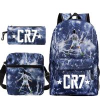 Mochila ligera de estilo sencillo para hombre y mujer, morral escolar con capacidad para ordenador portátil, 3 piezas, CR7 - details 18