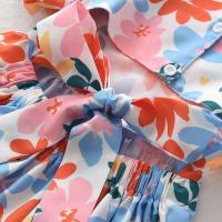 Novedad de verano, niñas de estilo campestre de moda, vestido floral colorido de manga corta para niñas de 3 a 7 años - details 3