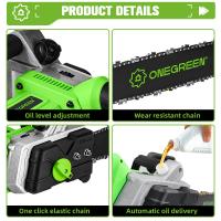 ONEGREEN-motosierra eléctrica sin escobillas de 8000W y 16 pulgadas, sierra de poda con batería inalámbrica, herramientas eléctricas para carpintería para juego de batería de 21V y 18V - details 5