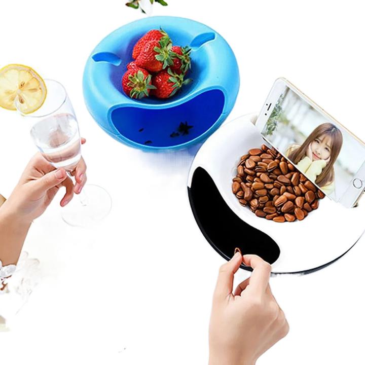 Nuevo Recipiente de Plástico para Semillas de Girasol, Multifuncional, para Sala de Estar, Tazón para Aperitivos, Soporte para Teléfono Móvil