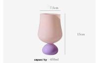 Taza colorida de tulipán con pies de agua, taza de borosilicato alto, corazón de niña, vino, leche, vaso - details 1