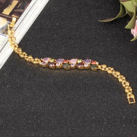 Pulsera de circonita brillante para mujer, brazalete de cristal, joyería de fiesta nupcial, nueva moda - details 3