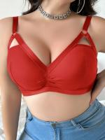 Sujetador Sexy de Talla Grande para Mujer con Escote en V y Detalles Calados - details 5