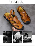 Sandalias de verano para hombre, sandalias romanas clásicas de cuero, zapatillas cómodas para exteriores, chanclas de goma para playa, sandalias de Trekking acuático para hombre - details 4