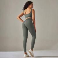 Conjunto de yoga acanalado sin costuras para mujer, ropa de gimnasio, sujetador con elevación, leggings, top de entrenamiento, chándal deportivo, 2 piezas - details 41