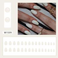 24pcs Uñas Postizas Largas Y Ovaladas En Color Puro Francés Gris Con Ojo De Gato Uñas Press on Para DIY Manicura Desmontables - details 5