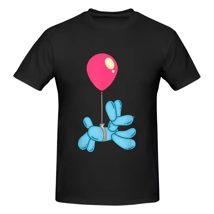 Camiseta Algodón 180g Hombre Mujer |   Diseño Globo y Perro Divertido |   Estilo Urbano Casual - 1