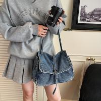 Bolso de Denim Vintage Bolso de Hombro Casual con Correas Trenzadas Marrones Gran Capacidad - details 0