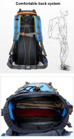 Mochila de Montañismo al Aire Libre para Hombres y Mujeres Bolsa de Viaje y Camping de 70L Mochila de Deporte con Diseño para Hombres y Mujeres Capacidad de 60-80 Litros - details 5