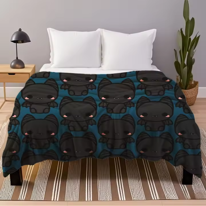 Manta de Franela Bohemia Ecológica Estilo Cómodo para Todas las Estaciones Funda de Cama Acolchada - 1