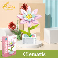 Bloques de construcción de ramo en maceta, montaje de flores eternas, azafrán, lila, Gardenia, modelo de ladrillos, Juguetes Diy para niños, regalos de vacaciones - details 8