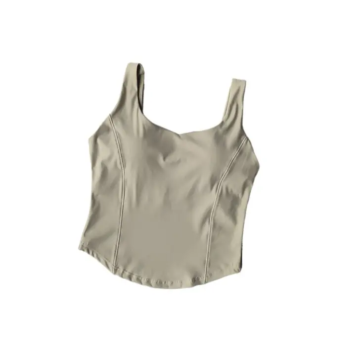 Sujetador deportivo de alta resistencia para mujer Camiseta sin mangas desnuda de yoga de alta elasticidad para uso externo - 1