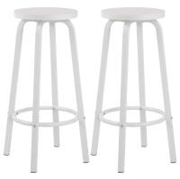 Set de 2 Taburetes de Barra de Metal Nórdico Altos Sillas de Desayuno de Cocina para Pub de Ocio - details 6