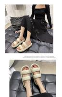 Zapatillas de suela suave para mujer, calzado fresco de 4cm de espesor para parejas al aire libre, Casa con sensación de pisar las heces, ins, Verano - details 16