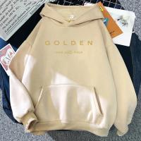 Sudadera con Capucha Dorada JungKook Estilo Estético para Mujer Impresión de Letra de Álbum - details 2