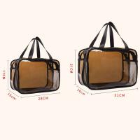 Bolsa de almacenamiento para lavado de baño, maquillaje, separación en seco y húmedo, resistente al desgaste, impermeable, transparente, Simple, de doble capa - details 4