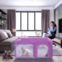 Bebe 120x120cm + Alfombra Bebe – Corralito Bebe con Malla Transpirable – Parque de Juegos Bebe Plegable con Puerta Lateral – Parque Infantil Bebe - Gris - details 12