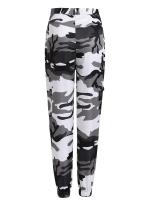 Pantalones de tiro medio para mujer, pantalones Cargo holgados de camuflaje para primavera y otoño, pantalones bombachos cómodos - details 5