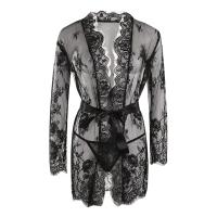 Ropa de dormir erótica transparente con cuello en V, lencería para mujer, Babydoll, disfraz de Tanga, bata tipo kimono, ropa de dormir de encaje, vestido Sexy - details 3