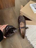 Retro Gypsy Star zapatos de ballet remachados nueva hebilla de una palabra con boca poco profunda zapatos Mary Jane - details 11