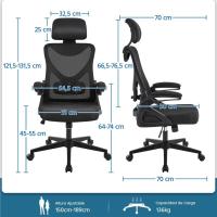 Silla de Oficina Ergonómica Silla Reposabrazo Ajustable Silla Oficina Trabajo con Reposacabeza Silla Giratoria Rosa - details 19
