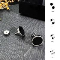 Pendientes de botón de acero de titanio estilo punk - details 7