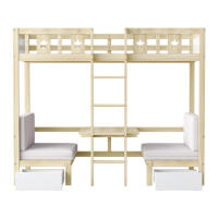 Cama de Alma de Madera 200*90 cm 2 en 1 Cama-Escritorio Autoconstruida, Tres Cajones Grandes - details 3