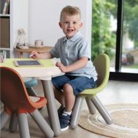 Mesa Infantil Niño de Plástico, Tablero Verde y Patas Beige, para Interior y Exterior - details 11