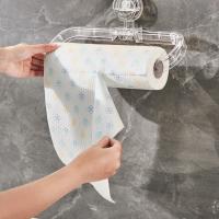 Soporte para papel de cocina con ventosa montado en la pared, bolsa de mantenimiento de frescura extraíble reutilizable, estante de almacenamiento de película, giratorio multifuncional - details 7