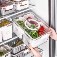 Tapas organizadoras (3 compartimentos), contenedores de almacenamiento para refrigerador, organizadores transparentes, apilables con tapa - details 1