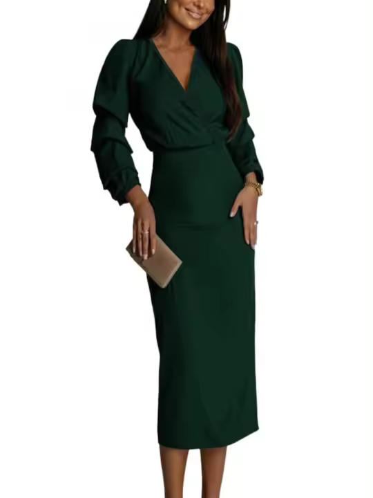 Maxi vestidos de manga larga para mujer, corsé ajustado dividido, Bodycon elegante para fiesta, Vintage vestido femenino A la venta, liquidación Kpop, línea A, G X - 1